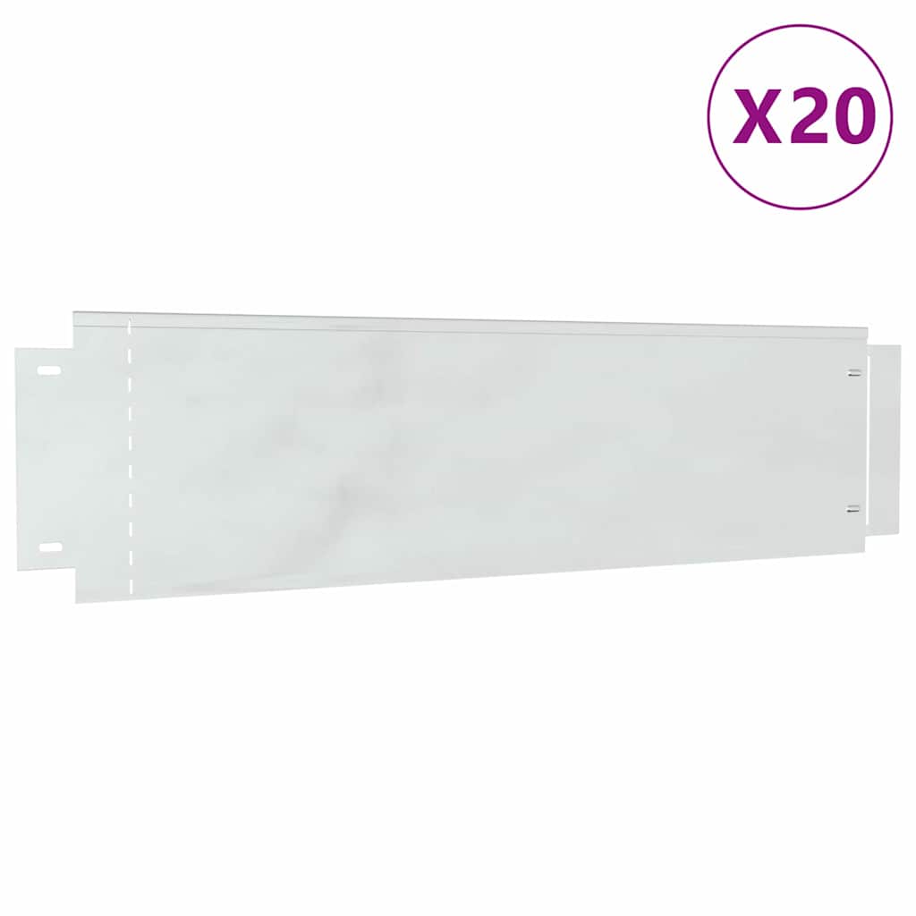 Rasenkanten 20 Pcs Silber 100 X 25 X 0,07 Cm Verzinkter Stahl