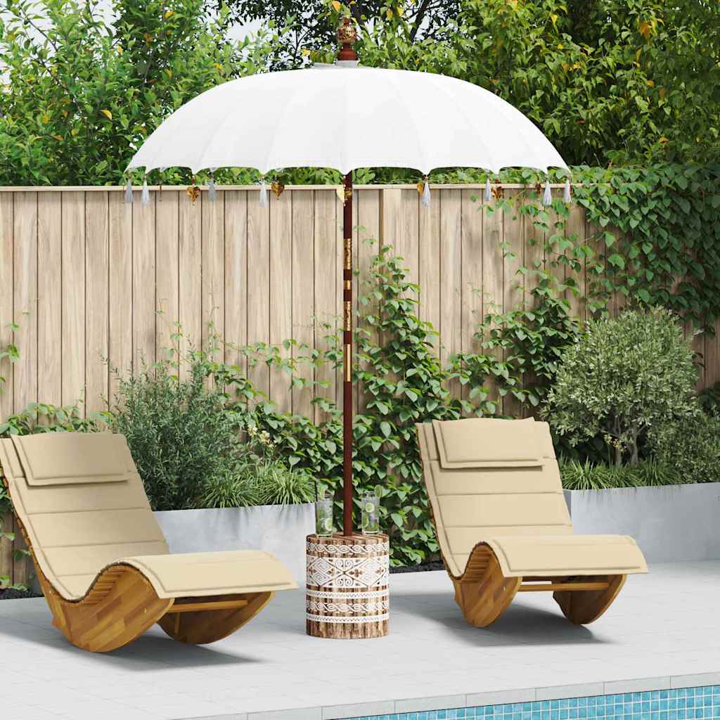 Balinesischer Sonnenschirm Mit Sockel Creme 215 X 215 X 260 Cm