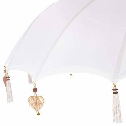 Balinesischer Sonnenschirm Mit Sockel Creme 215 X 215 X 260 Cm