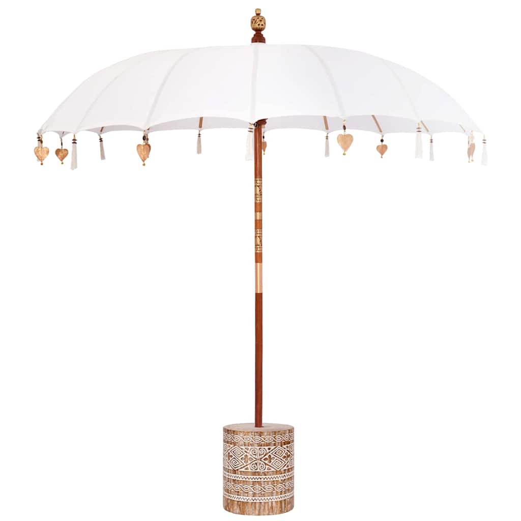 Balinesischer Sonnenschirm Mit Sockel Creme 215 X 215 X 260 Cm