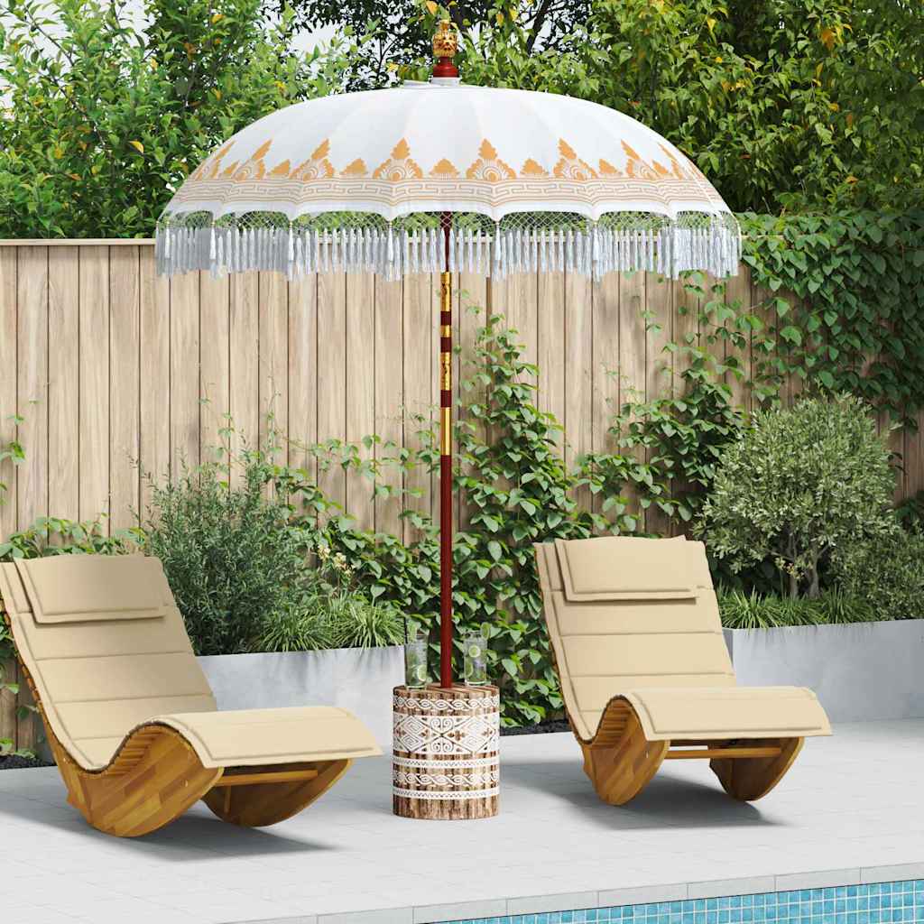 Balinesischer Sonnenschirm Mit Sockel Creme 215 X 215 X 260 Cm