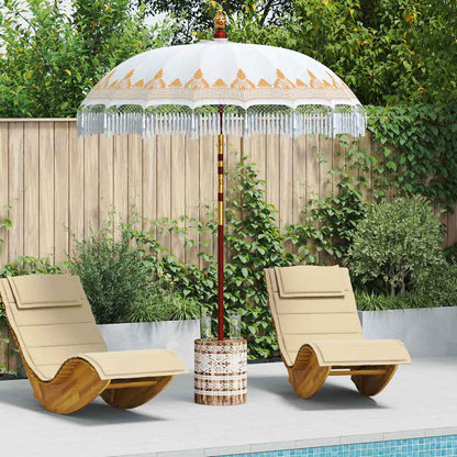 Balinesischer Sonnenschirm Mit Sockel Creme 215 X 215 X 260 Cm