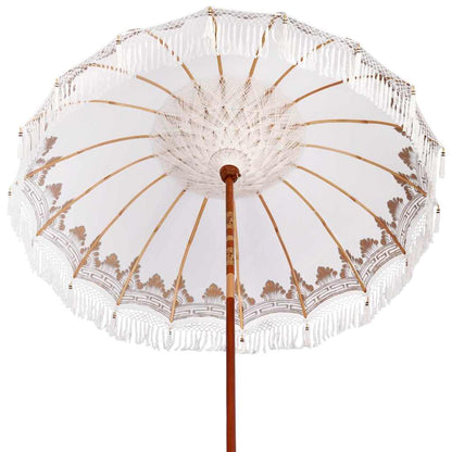 Balinesischer Sonnenschirm Mit Sockel Creme 215 X 215 X 260 Cm