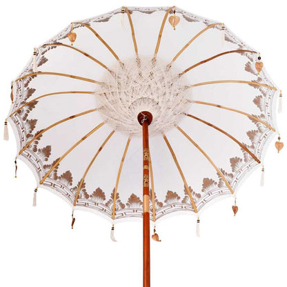 Balinesischer Sonnenschirm Mit Sockel Creme 185 X 185 X 260 Cm
