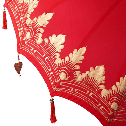 Balinesischer Sonnenschirm Mit Sockel Rot 215 X 215 X 260 Cm