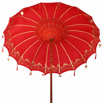 Balinesischer Sonnenschirm Mit Sockel Rot 215 X 215 X 260 Cm