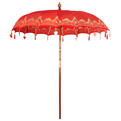 Balinesischer Sonnenschirm Mit Sockel Rot 215 X 215 X 260 Cm