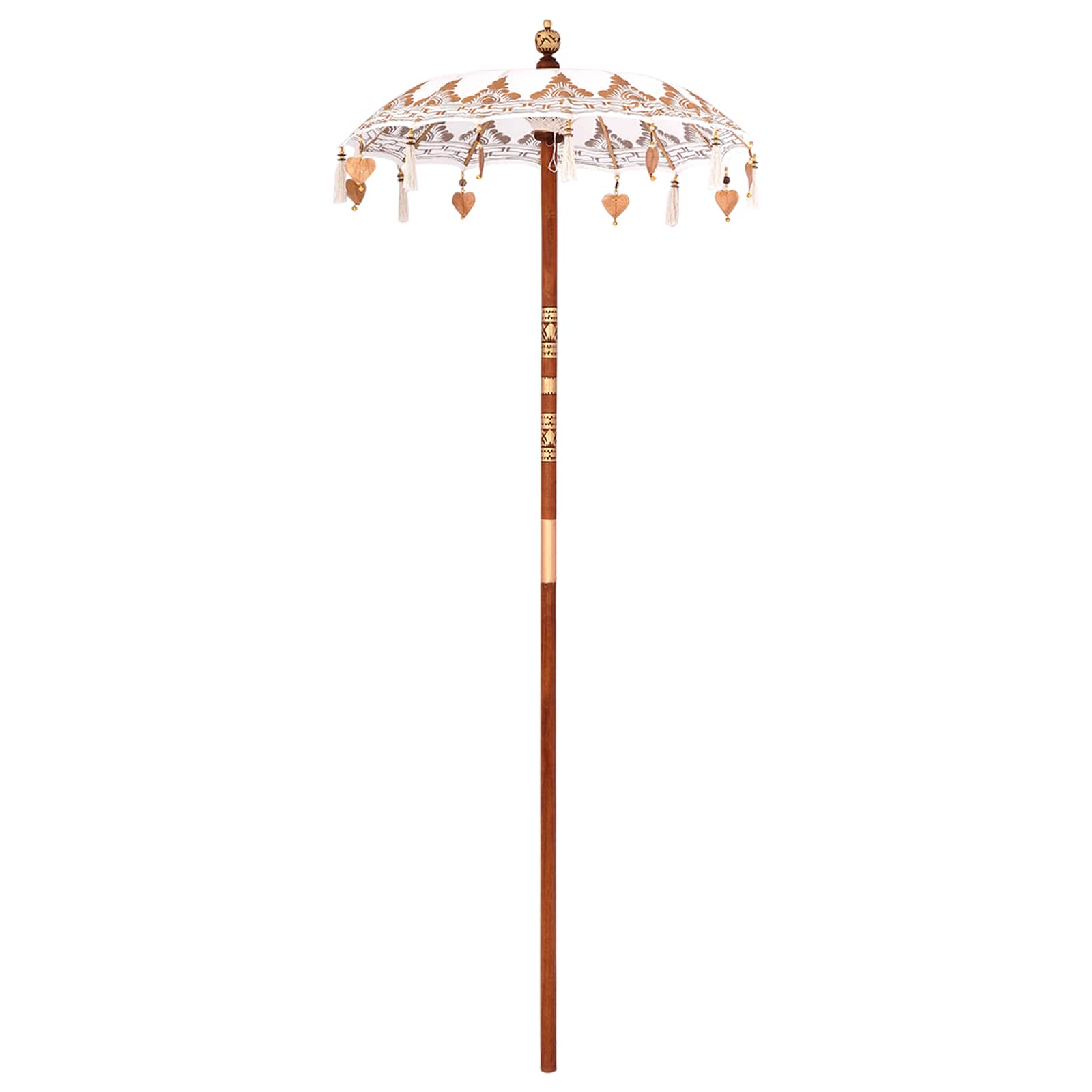 Balinesischer Sonnenschirm Mit Sockel Creme 95 X 95 X 260 Cm