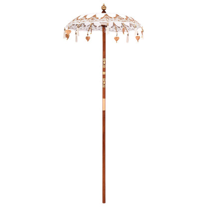 Balinesischer Sonnenschirm Mit Sockel Creme 95 X 95 X 260 Cm