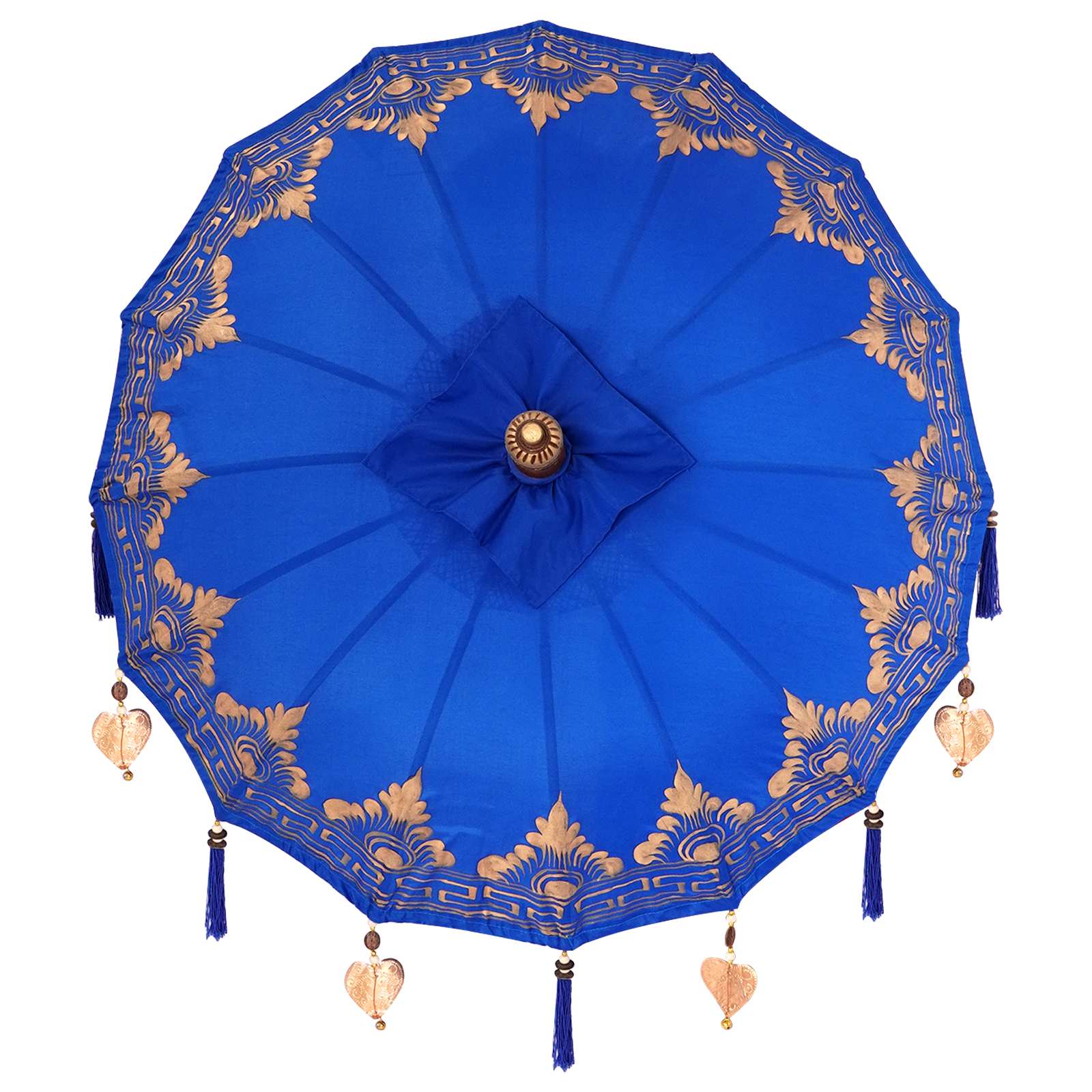 Balinesischer Sonnenschirm Mit Sockel Blau 95 X 95 X 260 Cm