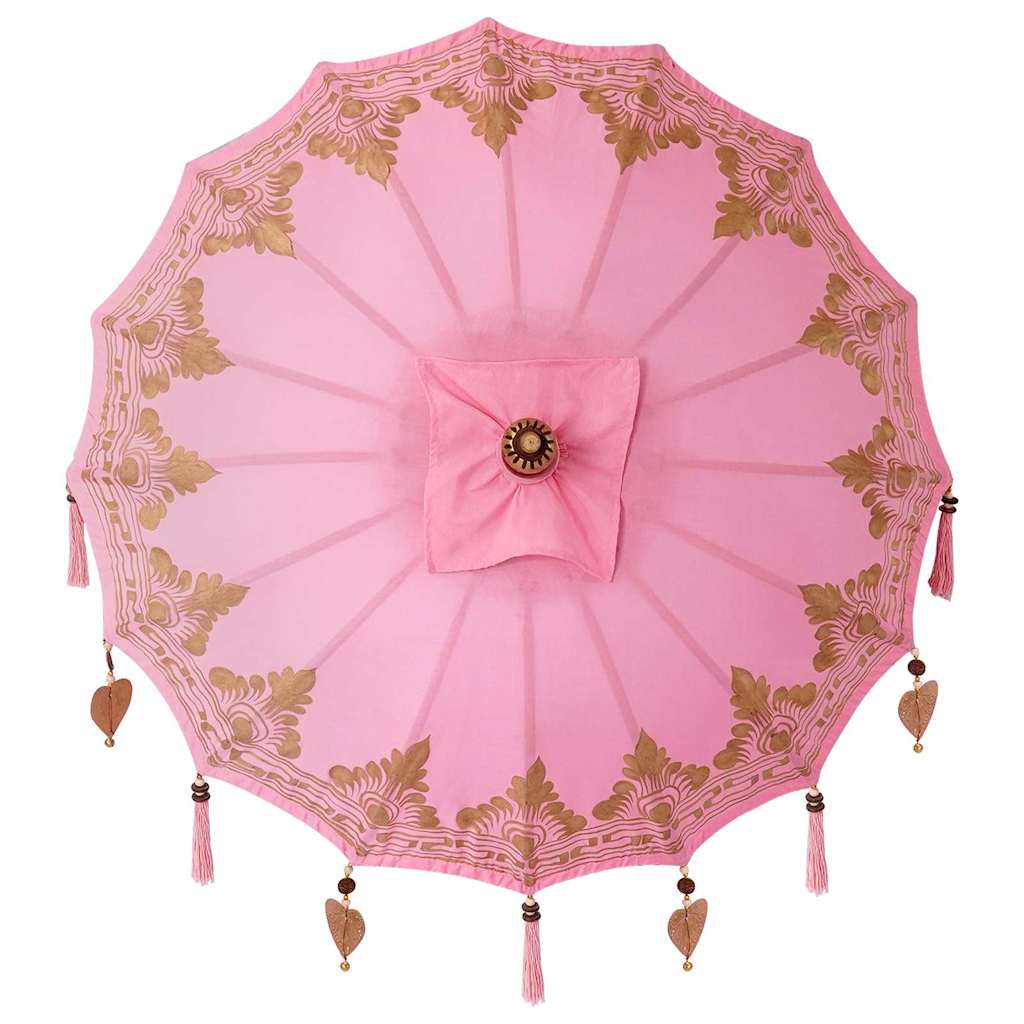 Balinesischer Sonnenschirm Mit Sockel Rosa 95 X 95 X 260 Cm