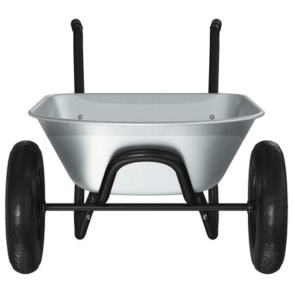 Schubkarre Silber Und Schwarz 124 X 73 X 65 Cm Stahl