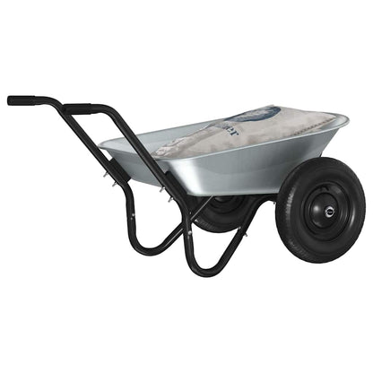 Schubkarre Silber Und Schwarz 124 X 73 X 65 Cm Stahl
