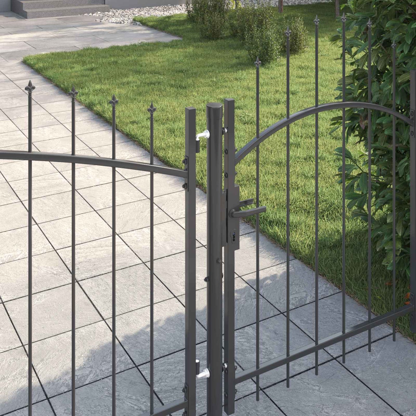 Gartentor Mit Schloss Woerden 100 X 400 Cm Stahl