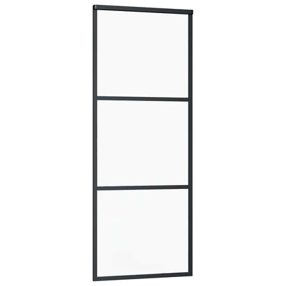 Schiebetür Mit Beschlag Schwarz 76X205 Cm Esg-Glas