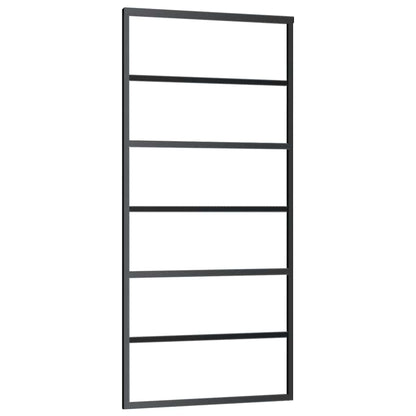 Schiebetür Mit Beschlag Schwarz 90X205 Cm Esg-Glas