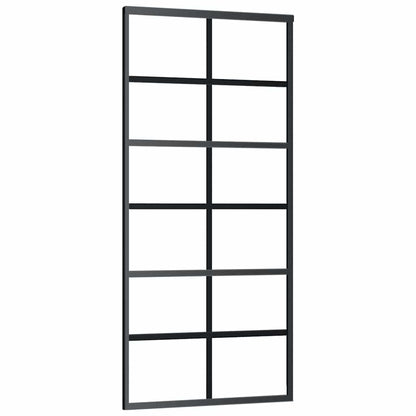 Schiebetür Mit Beschlag Schwarz 90X205 Cm Esg-Glas