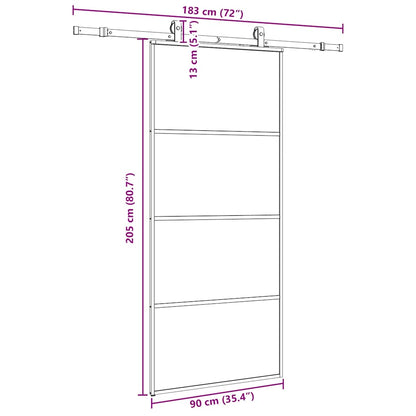 Schiebetür Mit Beschlag 90X205 Cm Esg-Glas