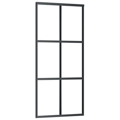 Schiebetür Mit Beschlag Schwarz 90X205 Cm Esg-Glas