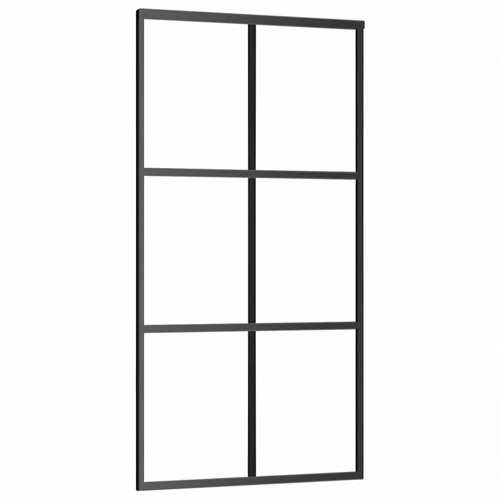 Schiebetür Mit Beschlag Schwarz 102X205 Cm Esg-Glas