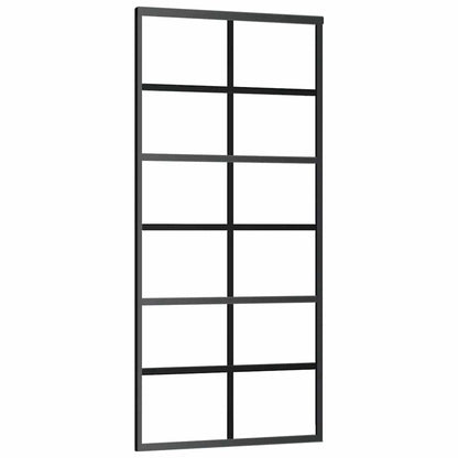 Schiebetür Mit Beschlag Schwarz 90X205 Cm Esg-Glas