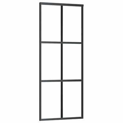 Schiebetür Mit Beschlag Schwarz 76X205 Cm Esg-Glas