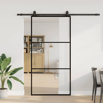 Schiebetür Mit Beschlag Schwarz 102X205 Cm Esg-Glas