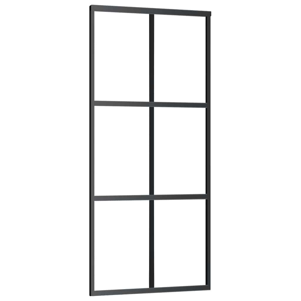 Schiebetür Mit Beschlag Schwarz 90X205 Cm Esg-Glas