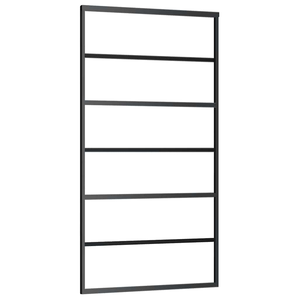 Schiebetür Mit Beschlag Schwarz 102X205 Cm Esg-Glas