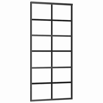 Schiebetür Mit Beschlag Schwarz 90X205 Cm Esg-Glas