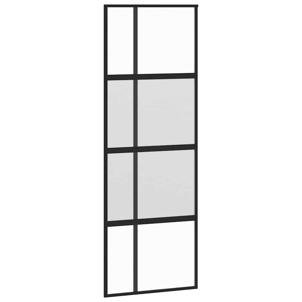 Schiebetür Mit Beschlag Schwarz 76X205 Cm Hartglas