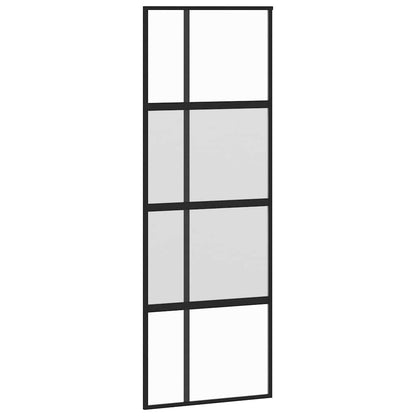 Schiebetür Mit Beschlag Schwarz 76X205 Cm Hartglas