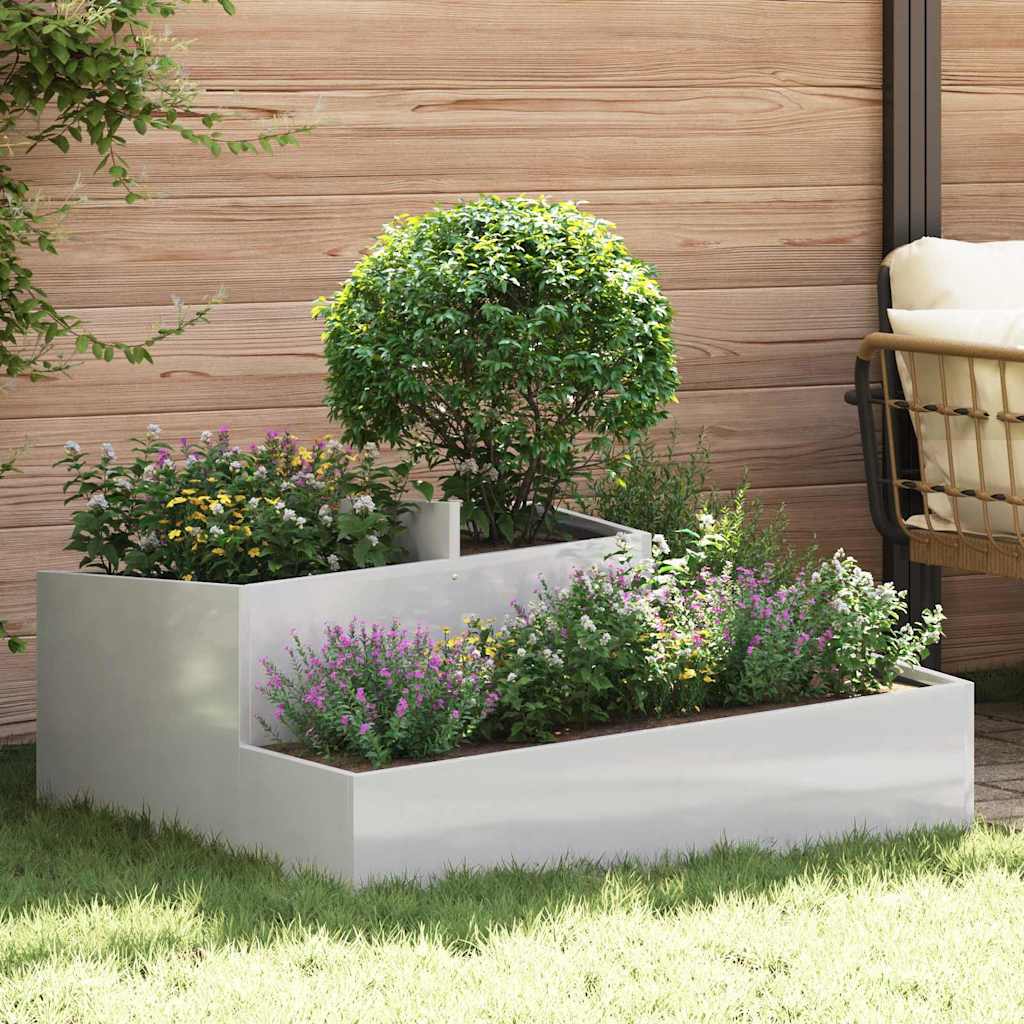 Garten-Pflanzgefäß Silber 100 X 100 X 50 Cm Er Stahl