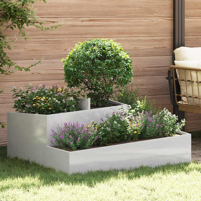 Garten-Pflanzgefäß Silber 100 X 100 X 50 Cm Er Stahl