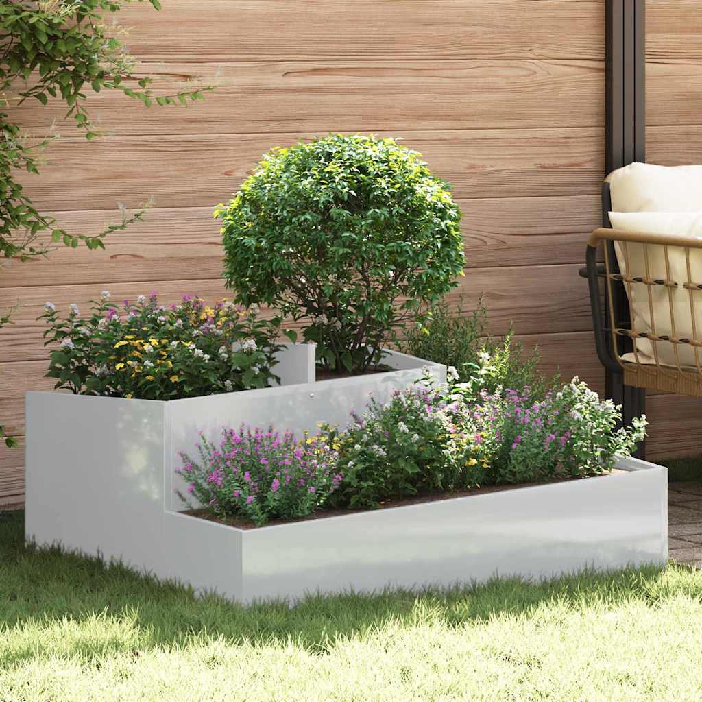 Garten-Pflanzgefäß Silber 100 X 100 X 50 Cm Er Stahl