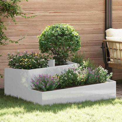 Garten-Pflanzgefäß Silber 100 X 100 X 50 Cm Er Stahl