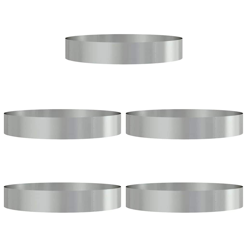 Pflanzenring 5 Pcs Silber 120 X 120 X 20 Cm Verzinkter Stahl