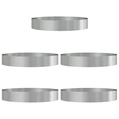 Pflanzenring 5 Pcs Silber 120 X 120 X 20 Cm Verzinkter Stahl