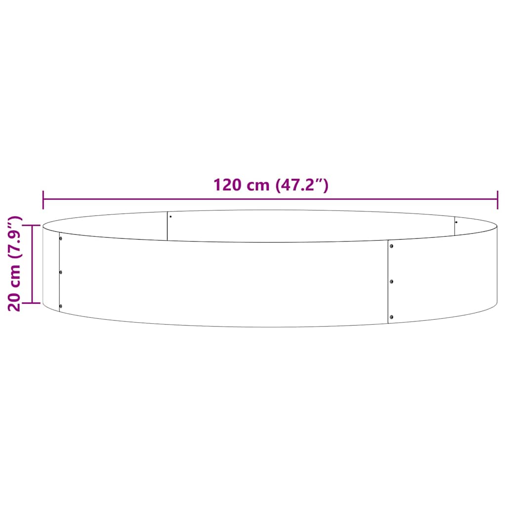 Pflanzenring 5 Pcs Silber 120 X 120 X 20 Cm Verzinkter Stahl