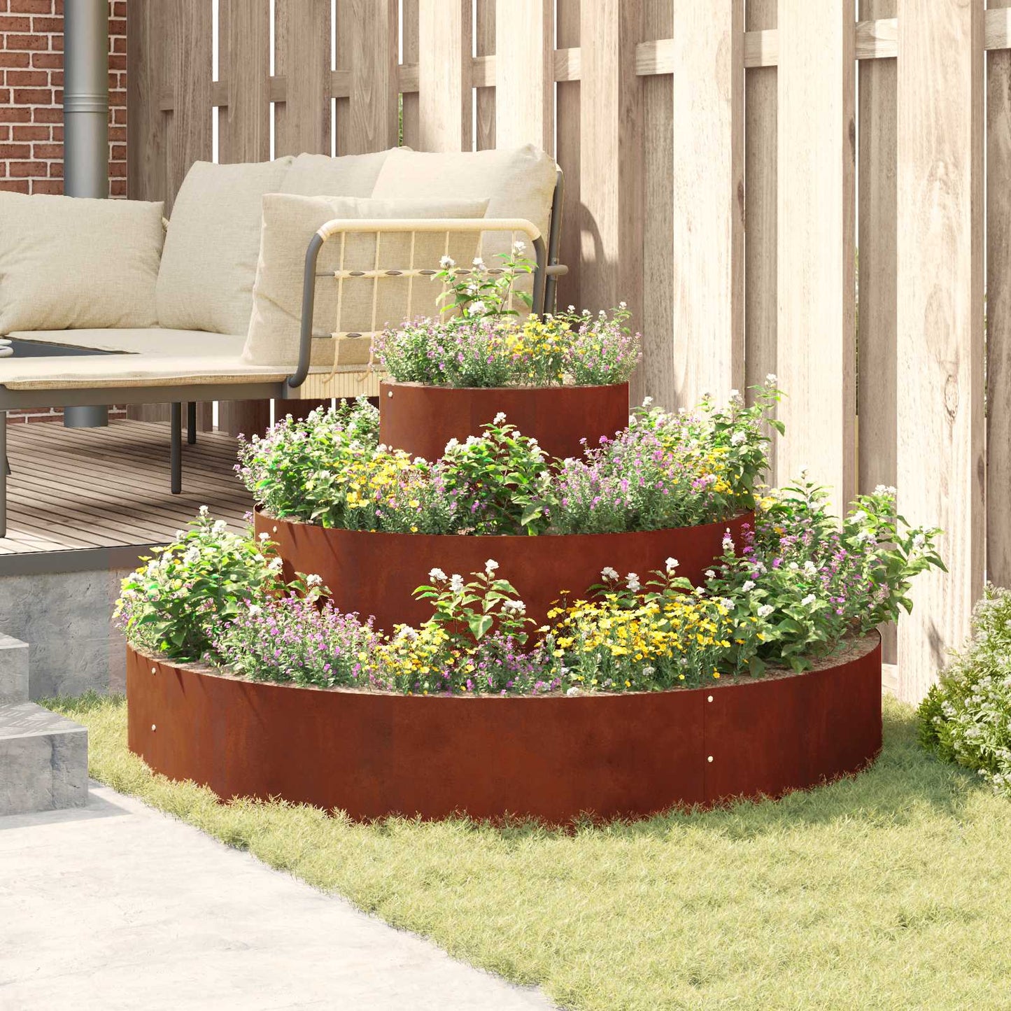 Garten-Pflanzgefäß Rostig 120 X 120 X 20 Cm