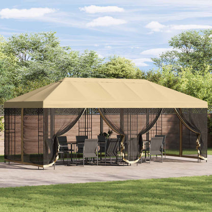 Pavillon Mit Seitenwänden 6 X 3 M Polyester Und Stahl 190