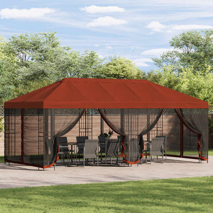 Pavillon Mit Seitenwänden 6 X 3 M Polyester Und Stahl 190
