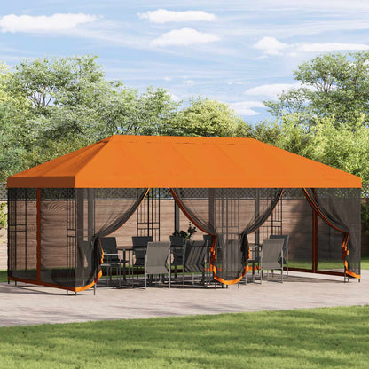Pavillon Mit Seitenwänden 6 X 3 M Polyester Und Stahl 190