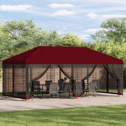 Pavillon Mit Seitenwänden 6 X 3 M Polyester Und Stahl 190