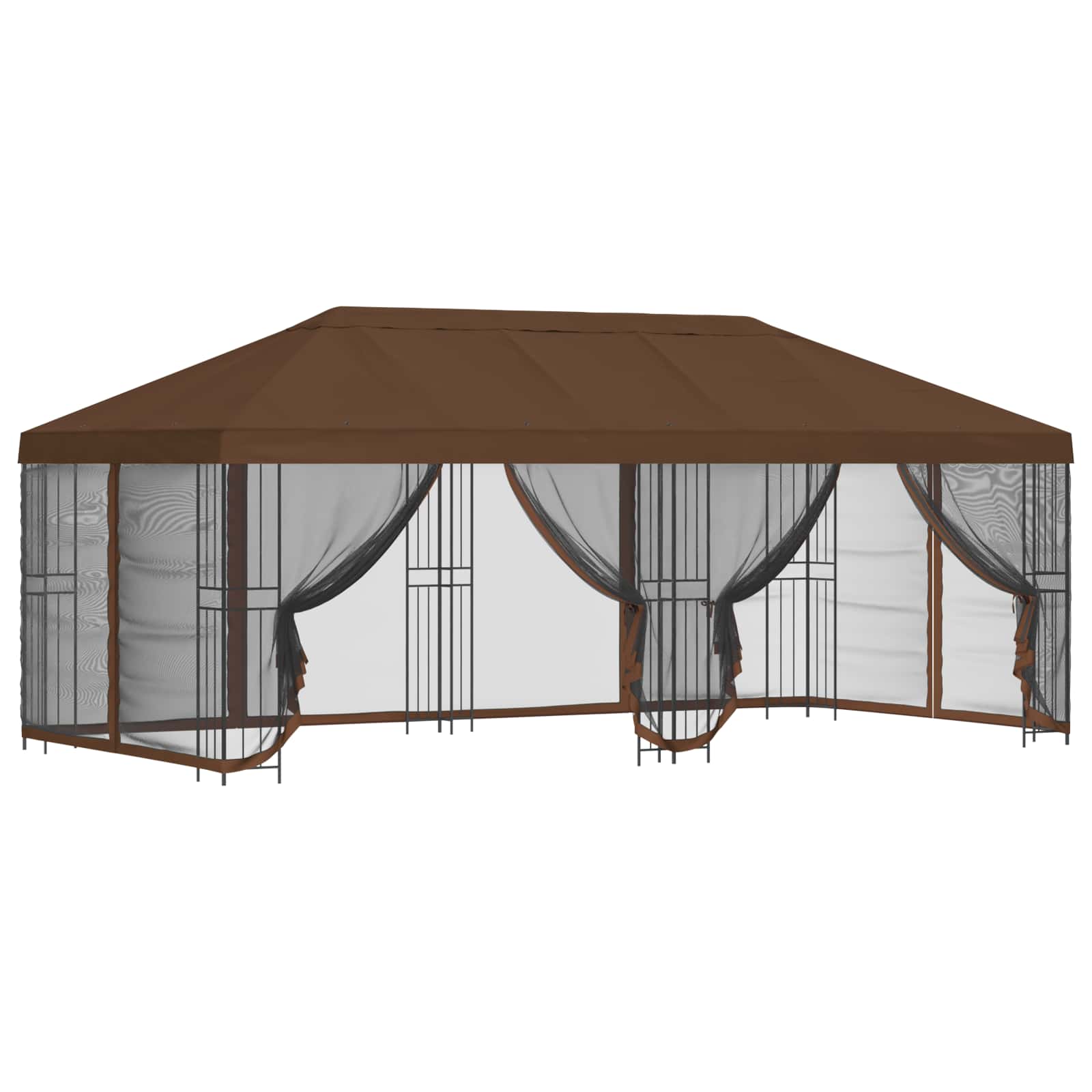 Pavillon Mit Seitenwänden 6 X 3 M Polyester Und Stahl 190