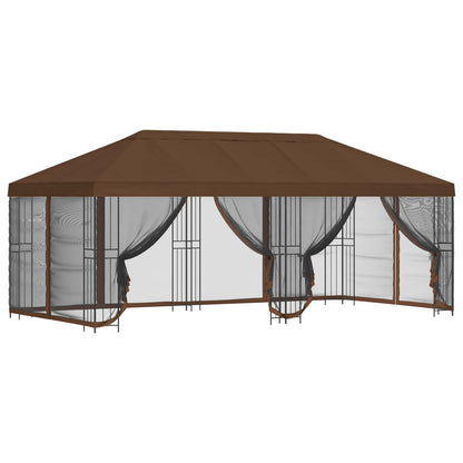 Pavillon Mit Seitenwänden 6 X 3 M Polyester Und Stahl 190