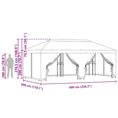 Pavillon Mit Seitenwänden 6 X 3 M