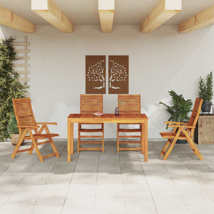 Garten Essgruppe 5 Pcs Braun Massivholz Akazie