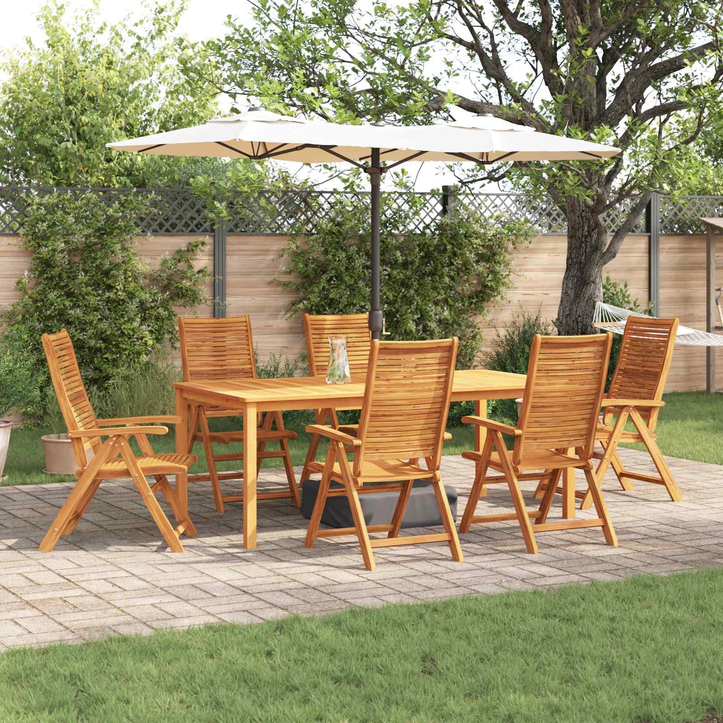 Garten Essgruppe 5 Pcs Braun Massivholz Akazie