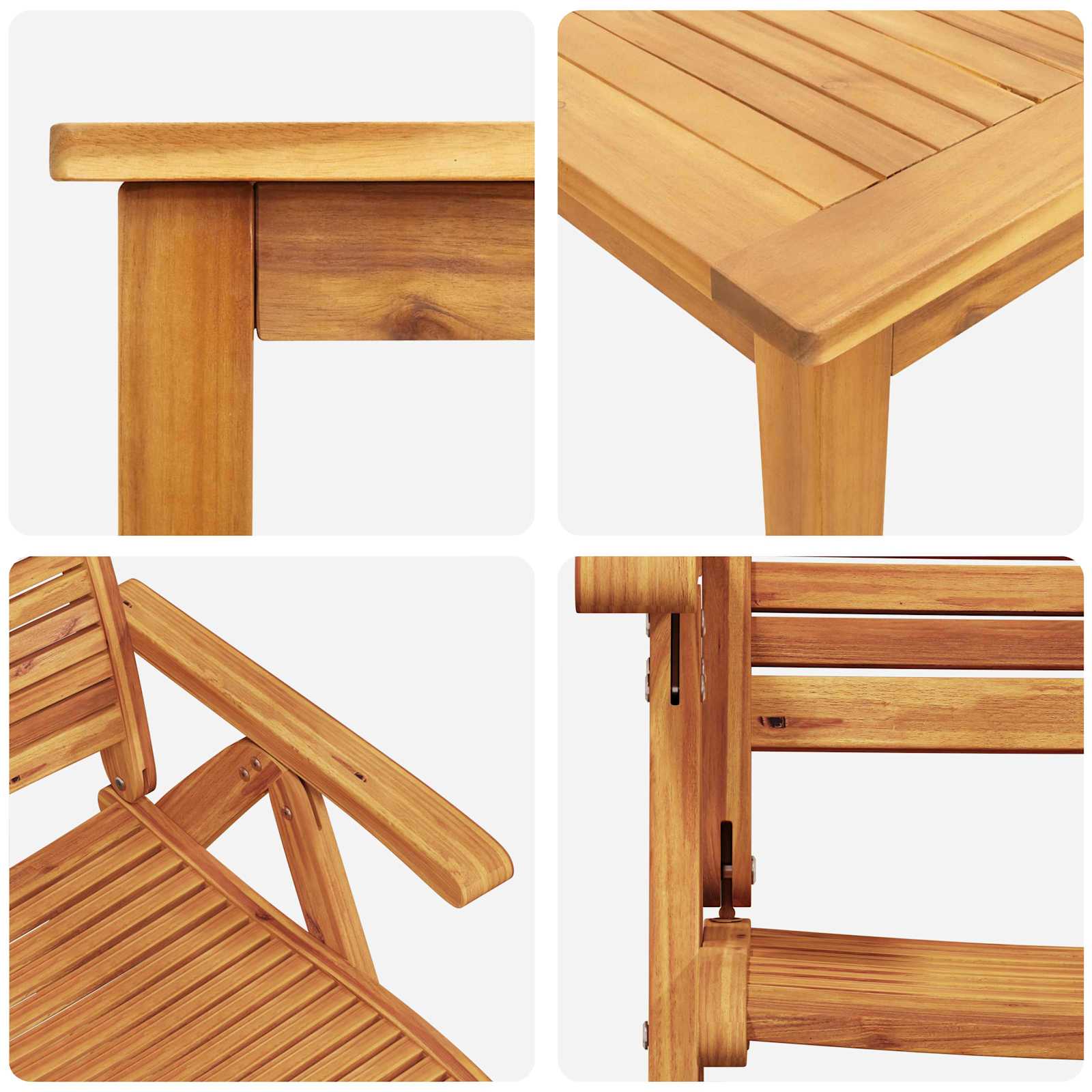 Garten Essgruppe 5 Pcs Braun Massivholz Akazie